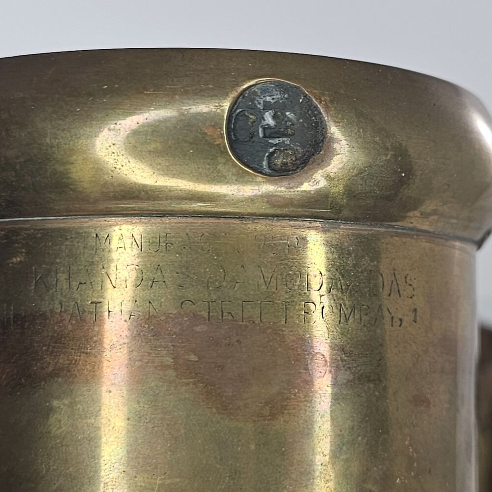 Vintage Brass Seer Measures Oriental Metal Pressing Works Bombay India Punjab - Picture 3 of 16
